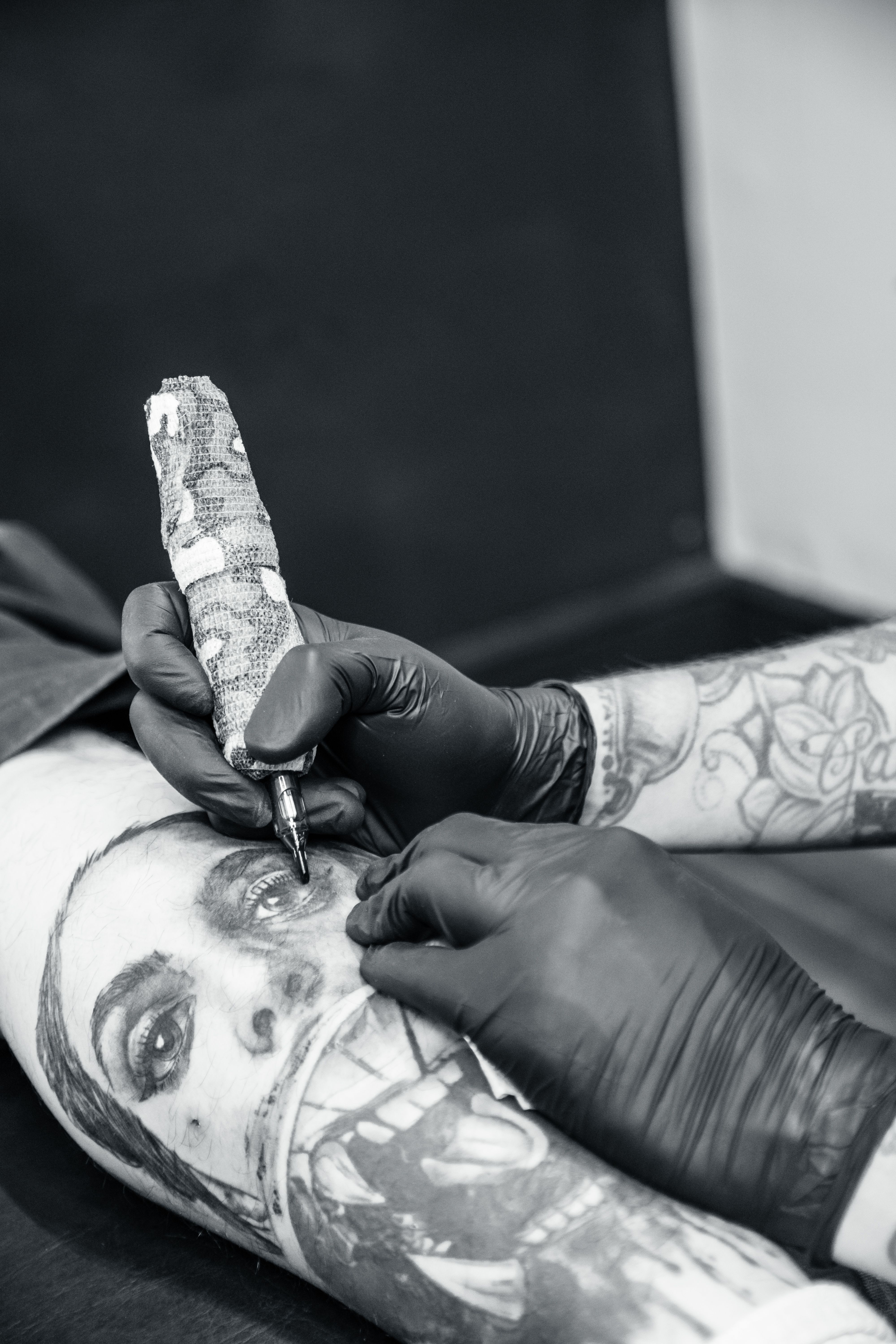 Black and grey tattoo style example