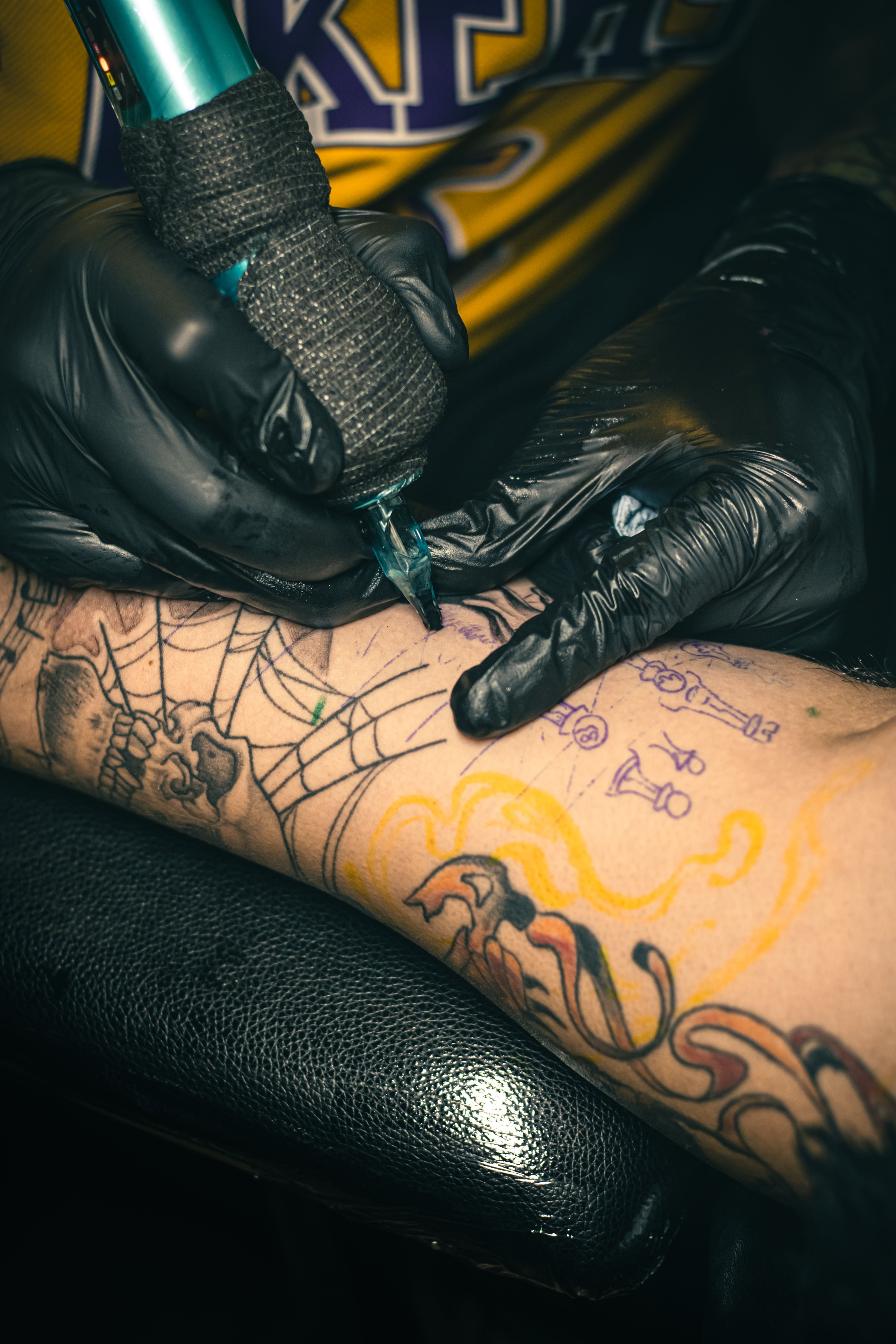 Black and grey tattoo placeholder artwork
